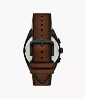 Everett Chronograph Brown Leather Watch