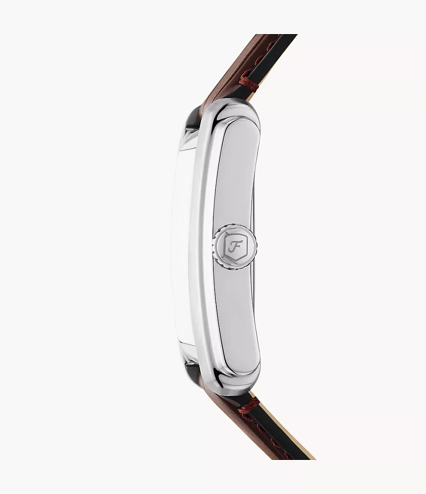 Carraway Three-Hand Brown Croco Leather Watch