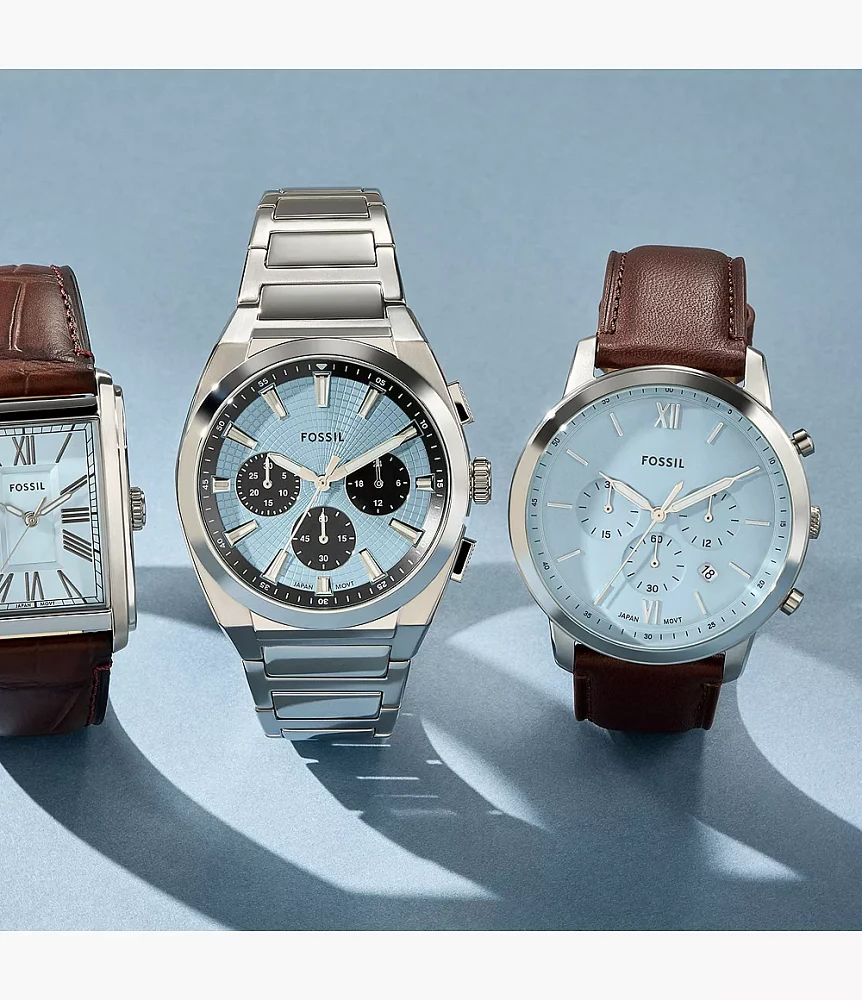 Carraway Three-Hand Brown Croco Leather Watch