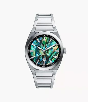 Everett Three-Hand Date Stainless Steel Watch