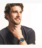 Everett Three-Hand Date Brown Leather Watch