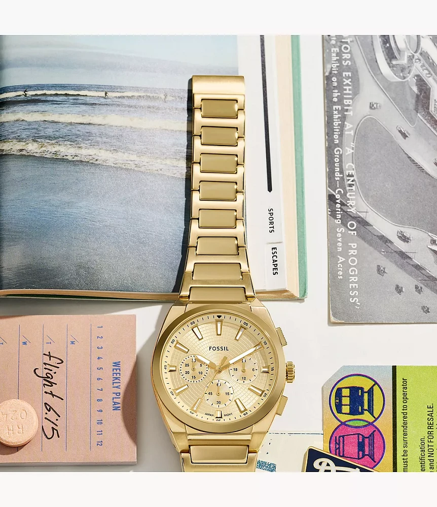 Everett Chronograph Gold-Tone Stainless Steel Watch