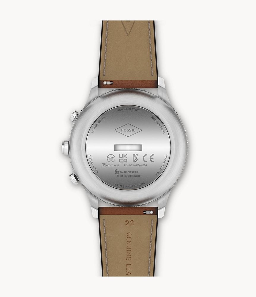 Hybrid Smartwatch Retro Pilot Dual-Time Brown Eco Leather - FTW1318 - Fossil