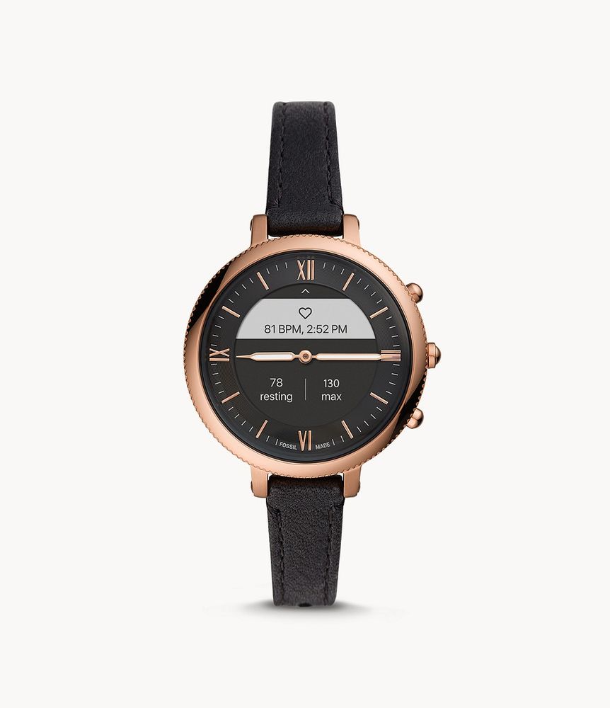 Hybrid Smartwatch HR Monroe Black Leather - FTW7035 - Fossil