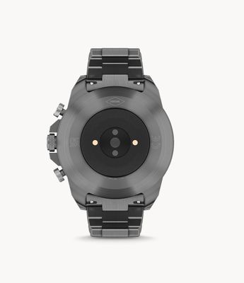 Hybrid Smartwatch HR 44mm Bronson Smoke Stainless Steel - FTW7059 - Fossil
