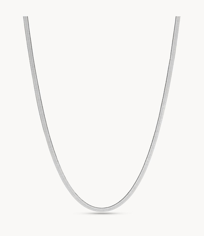 Core Chains Silver-Tone Brass Chain Necklace - JA7094040 - Fossil