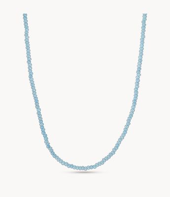 Corra Oh So Charming Blue Glass Beaded Necklace - JA7122710 - Fossil