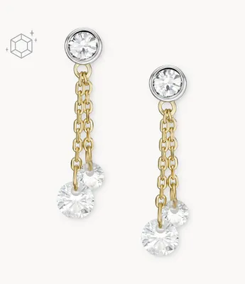 Sadie Shine Bright 14K Gold Plated Brass and Stainless Steel Drop Earrings