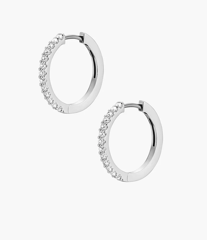 Ellis All Stacked Up Silver-Tone Brass Hoop Earrings