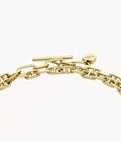 Heritage D-Link Gold-Tone Brass Chain Bracelet