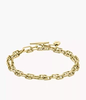 Heritage D-Link Gold-Tone Brass Chain Bracelet