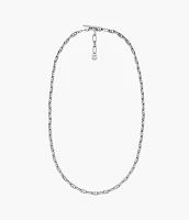 Heritage D-Link Silver-Tone Brass Chain Necklace