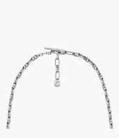 Heritage D-Link Silver-Tone Brass Chain Necklace