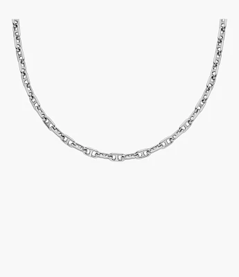 Heritage D-Link Silver-Tone Brass Chain Necklace