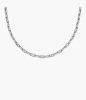 Heritage D-Link Silver-Tone Brass Chain Necklace