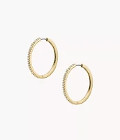 Ellis Pavé Glitz Gold-Tone Brass Hoop Earrings