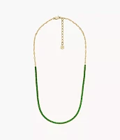 Heritage D-Link Glitz Gold-Tone Stainless Steel Chain Tennis Necklace