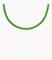 Heritage D-Link Glitz Gold-Tone Stainless Steel Chain Tennis Necklace
