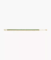 Heritage D-Link Glitz Gold-Tone Brass Chain Tennis Bracelet
