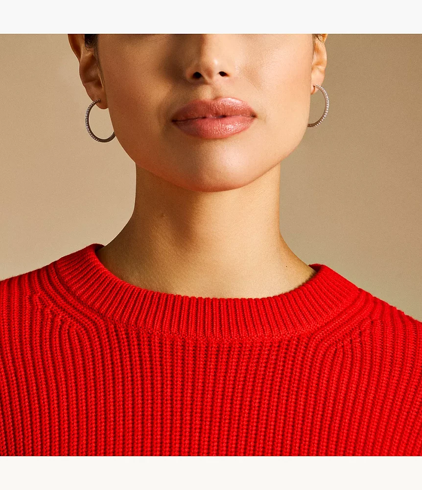 Ellis Pavé Glitz Silver-Tone Brass Hoop Earrings