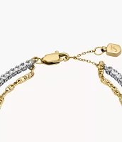 Heritage D-Link Glitz Two-Tone Stainless Steel Tennis Bracelet
