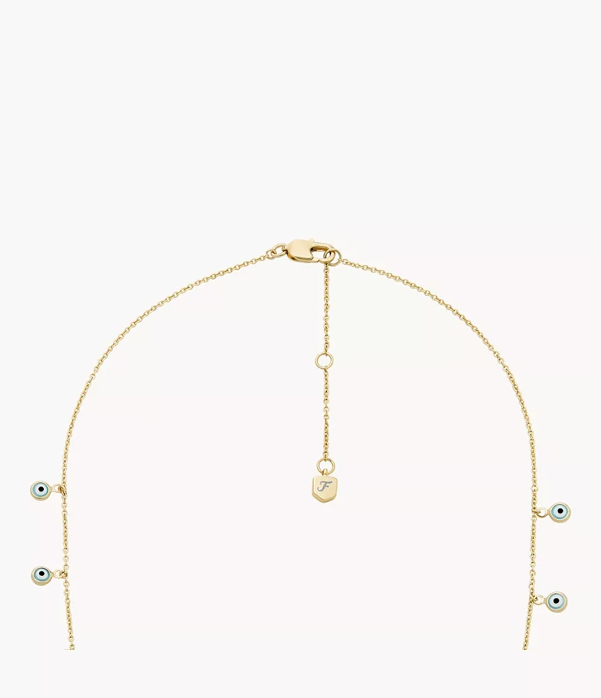 Sutton Evil Eye Brass Chain Necklace