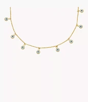 Sutton Evil Eye Brass Chain Necklace