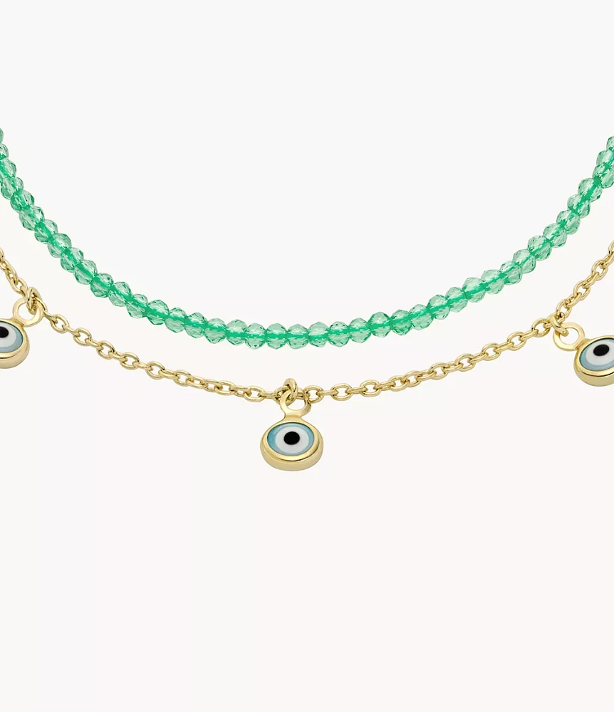 Sutton Evil Eye Brass Multi-Strand Bracelet