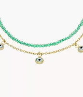 Sutton Evil Eye Brass Multi-Strand Bracelet
