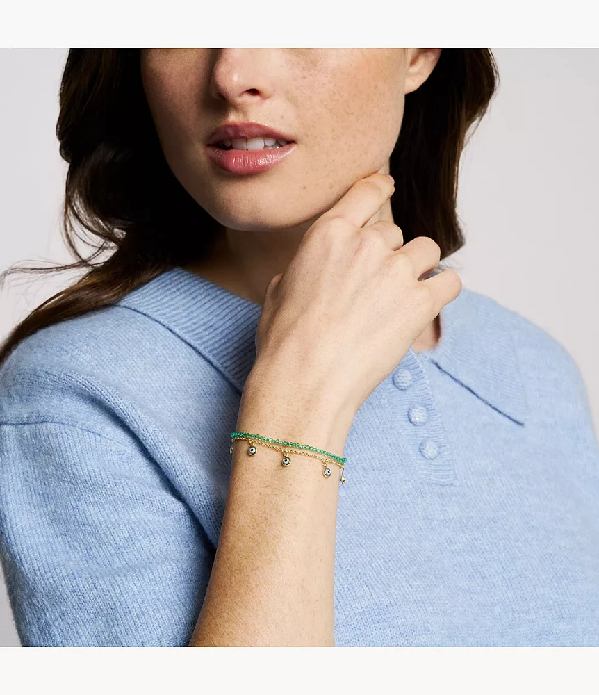 Sutton Evil Eye Brass Multi-Strand Bracelet