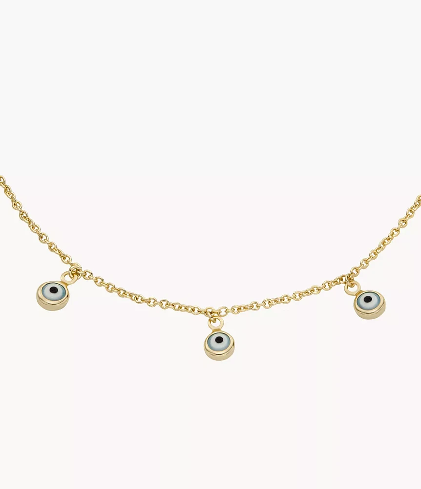 Sutton Evil Eye Brass Chain Anklet
