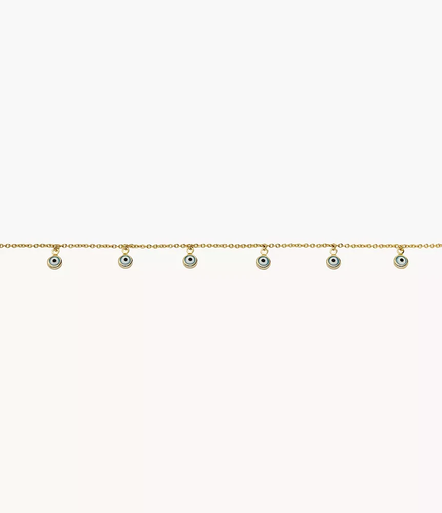 Sutton Evil Eye Brass Chain Anklet