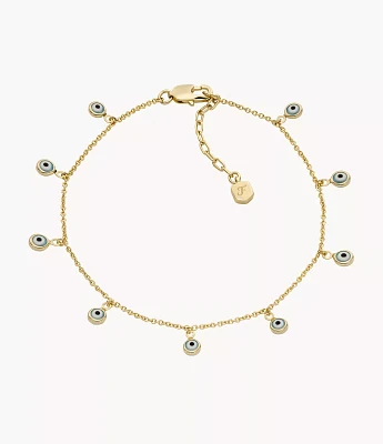 Sutton Evil Eye Brass Chain Anklet