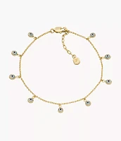 Sutton Evil Eye Brass Chain Anklet