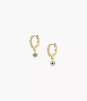 Sutton Evil Eye Brass Hoop Earrings