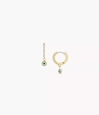 Sutton Evil Eye Brass Hoop Earrings