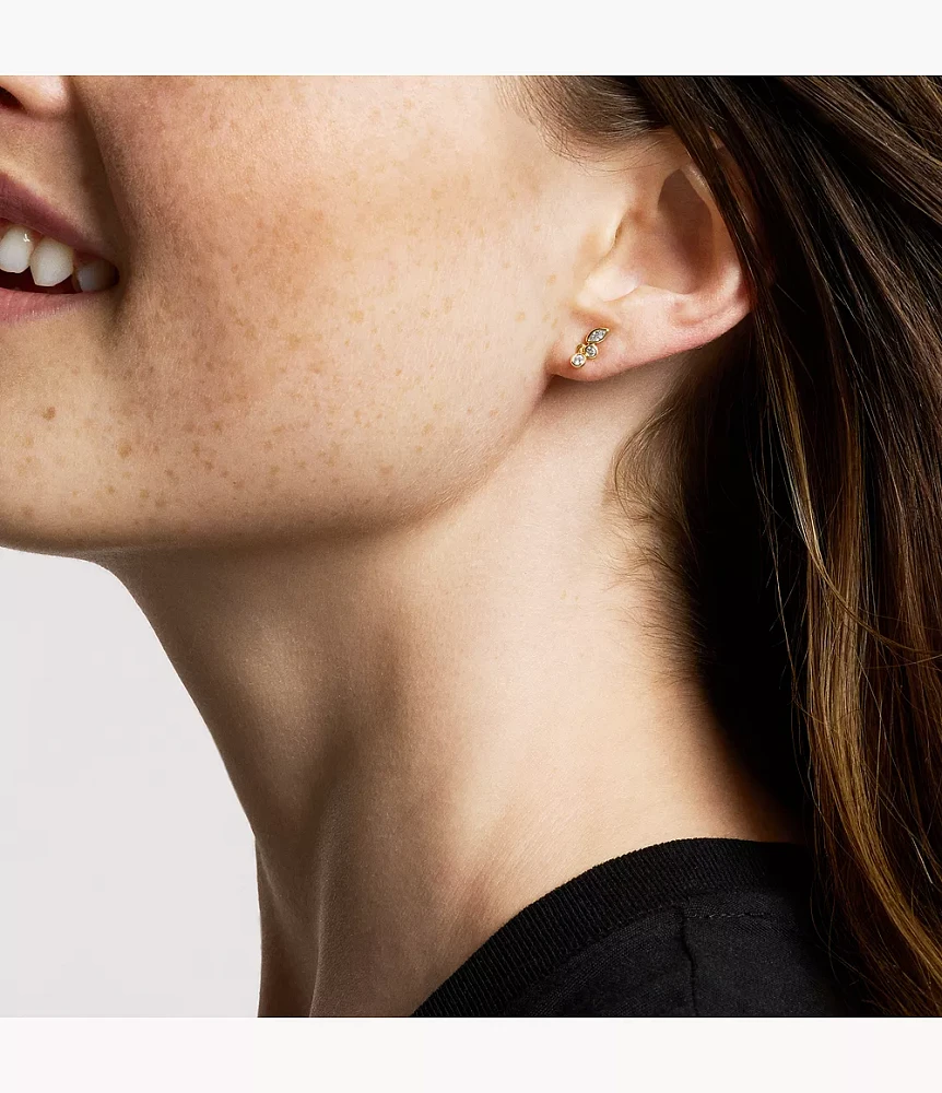 Ellis Toi Et Moi Gold-Tone Brass Stud Earrings