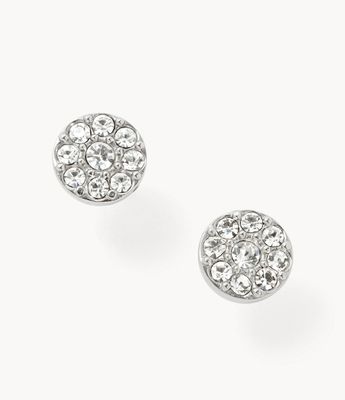 Sutton Disc Silver-Tone Stainless Steel Stud Earring