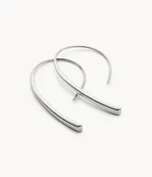 Stainless Steel Bevel Hoop Earrings