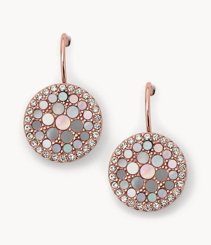 Mosaic Mother-of-Pearl Disc Drop Earrings