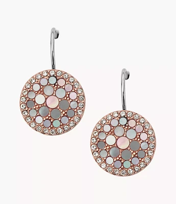 Mosaic Mother-of-Pearl Disc Drop Earrings