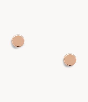 Sadie Rose Gold-Tone Stainless Steel Round Stud Earring - JF02397791 - Fossil