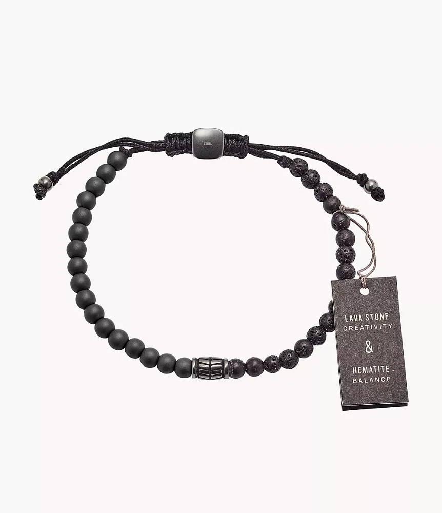 Haematite and Black Lava Stone Bracelet