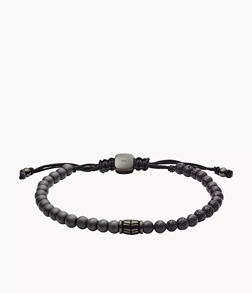 Hematite and Black Lava Stone Bracelet
