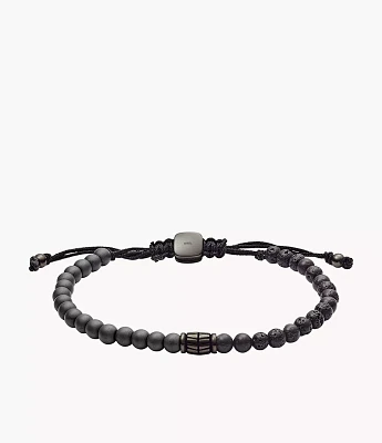 Hematite and Black Lava Stone Bracelet
