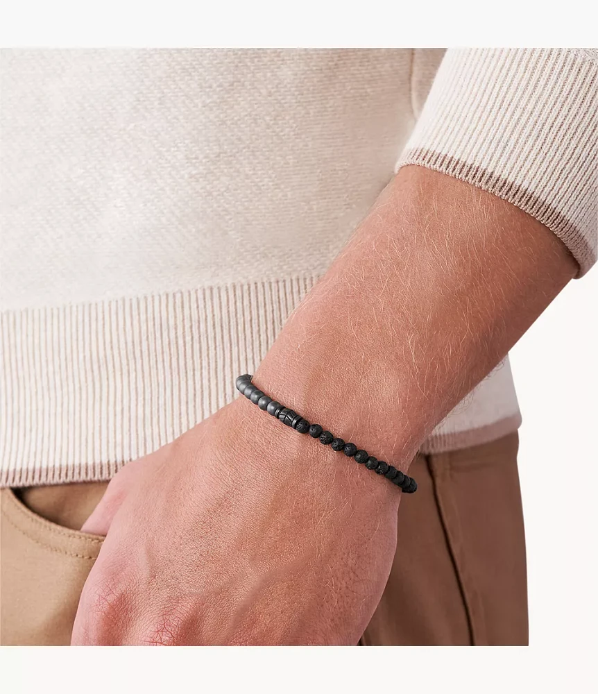 Haematite and Black Lava Stone Bracelet