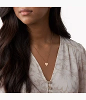 Drew Heart Rose Gold-Tone Stainless Steel Necklace
