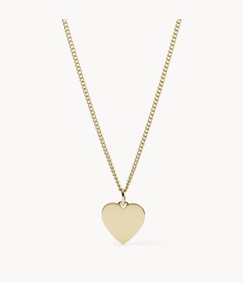 Lane Heart Gold-Tone Stainless Steel Necklace - JF03080710 - Fossil