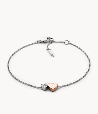 Duo Hearts Two-Tone Stainless Steel Bracelet