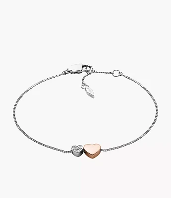 Duo Hearts Two-Tone Stainless Steel Bracelet